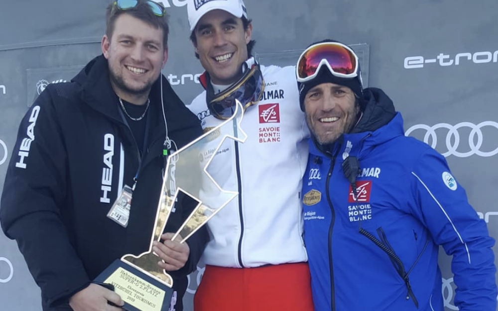 Gemeinsame Freude mit Johan Clarey über den 2. Platz im Super-G von Kitzbühel: Jeff Piccard (links). – Foto: Instagram / Piccard