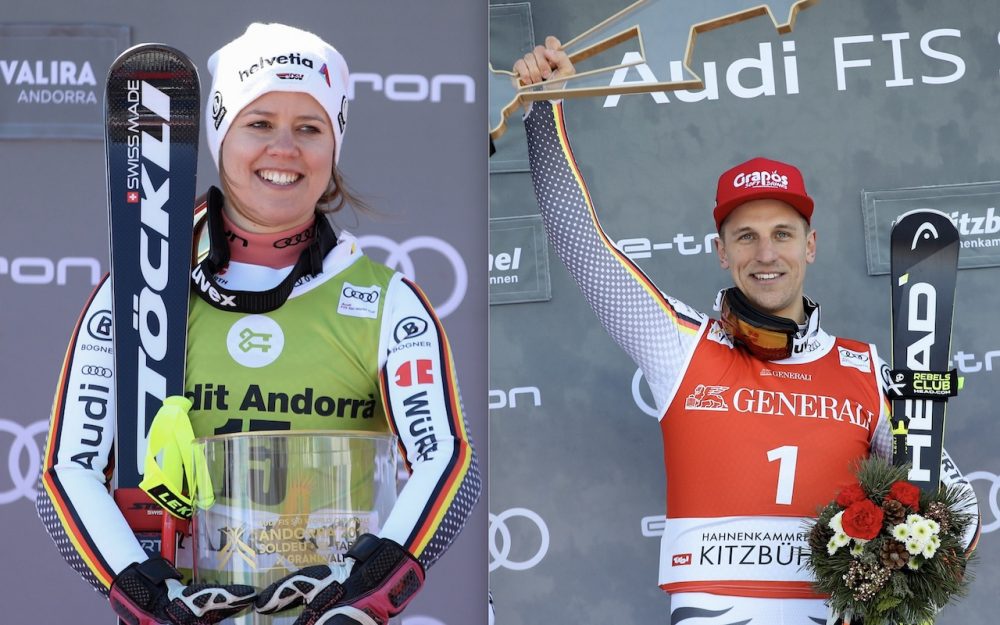 Rebensburg/Ferstl mit „goldenem Ski“ ausgezeichnet Viktoria Rebensburg und Josef Ferstl. – Fotos: GEPA pictures