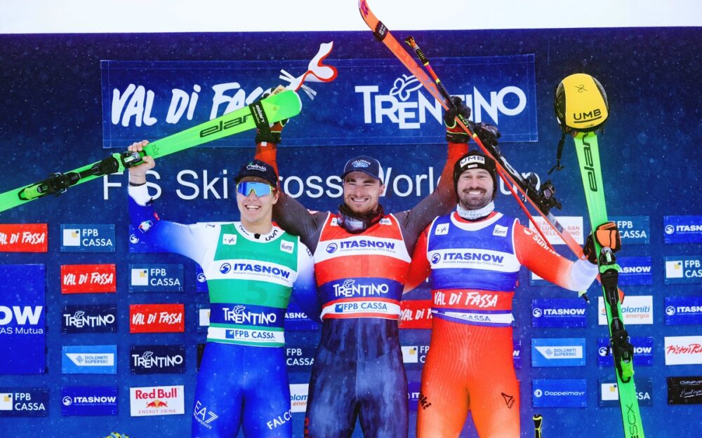 Simone Deromedis, Reece Howden und Ryan Regez (v.l.). – Foto: GEPA pictures