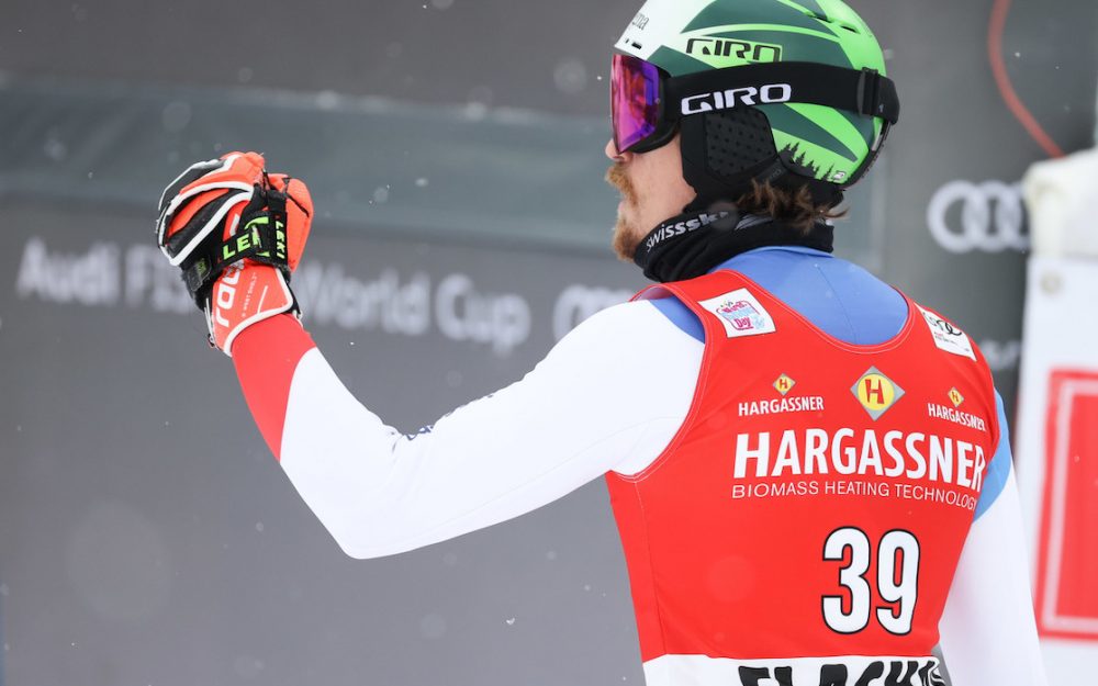 Marc Rochat ballt die Faust: Im Winter 2021/22 hat er einen fixten Startplatz im Slalom-Weltcup. – Foto: GEPA pictures