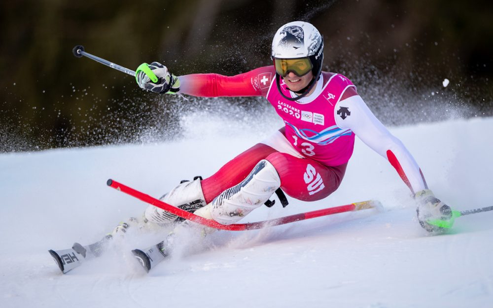 YOG: Nur Adam Hofstedt war schneller als Luc Roduit Luc Roduit gewinnt Silber im Slalom. – Foto: OIS/IOC