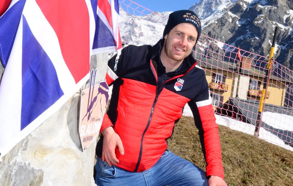 Dave Ryding auf Besuch in Mürren. – Foto: Mürren Tourismus