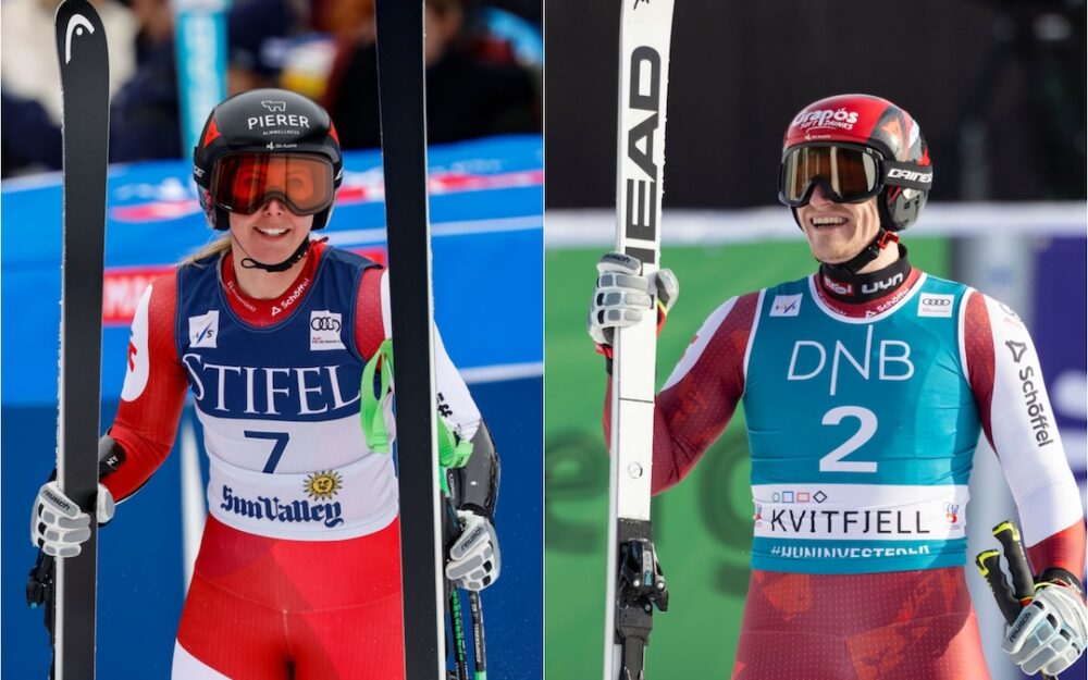 Cornelia Hütter und Stefan Babinksy holen sich Österreischs Super-G-Titel Österreichische MeisterschaftenCornelia Hütter und Stefan Babinsky sichern sich die nationalen Titel im Super-G. – Foto: GEPA pictures