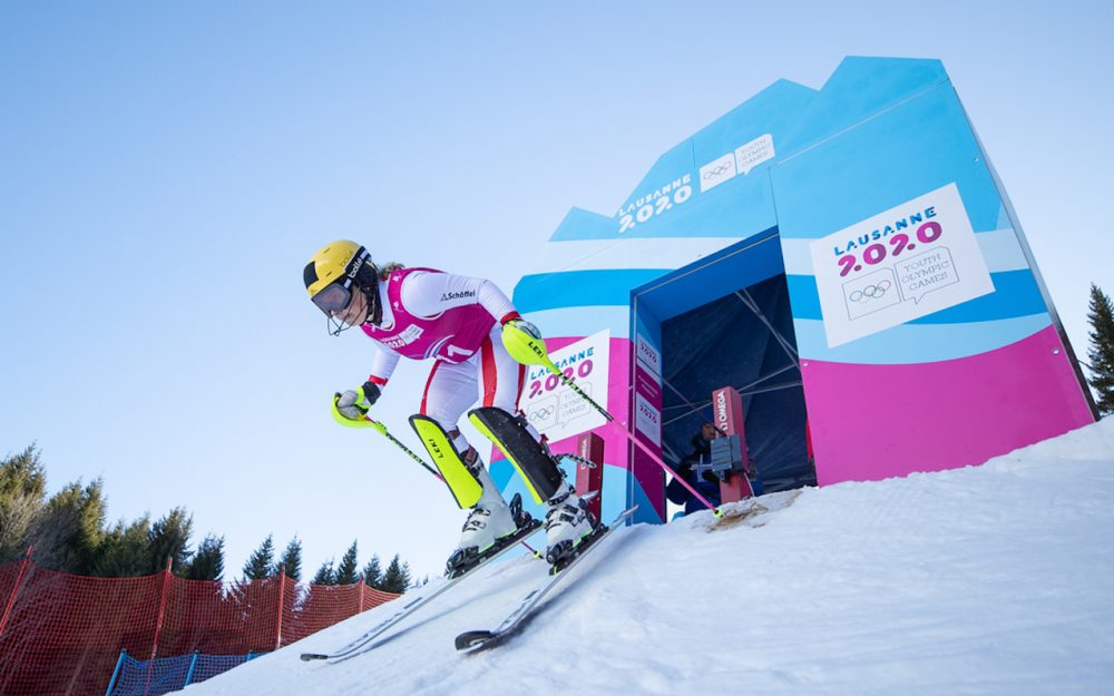 Amanda Salzgeber beim Start zur "Mission Gold". – Foto: OIS/IOC