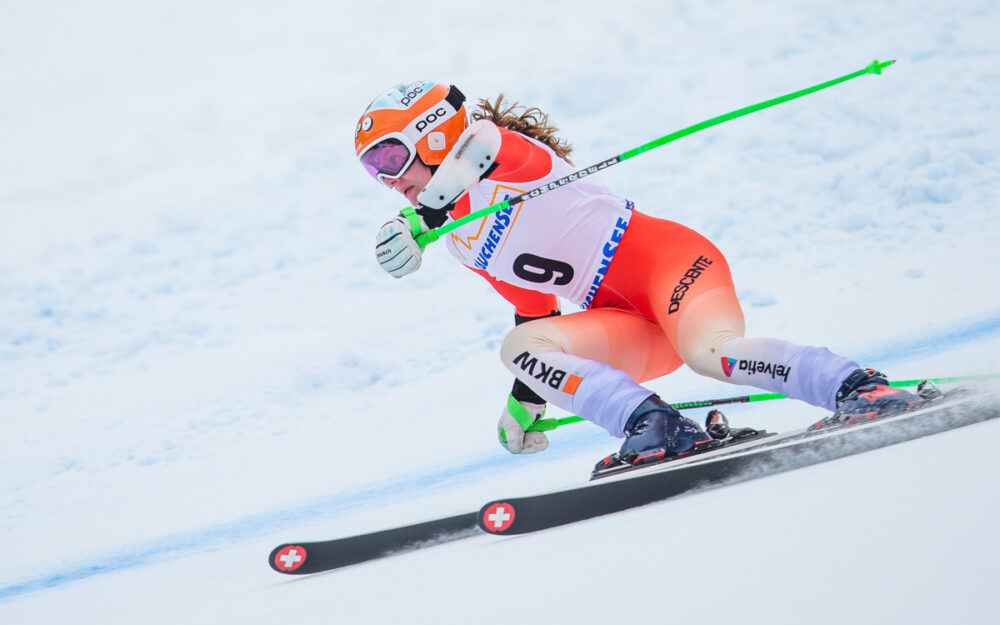 Janine Schmitt im Aufgebot für Cortina d’Ampezzo Janine Schmitt beim Europacup-Einsatz in Zauchensee. – Foto: GEPA pictures
