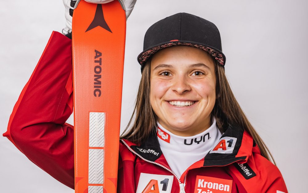 EC: Emily Schöpf freut sich über den ersten Sieg im Europacup Emily Schöpf. – Foto: GEPA pictures