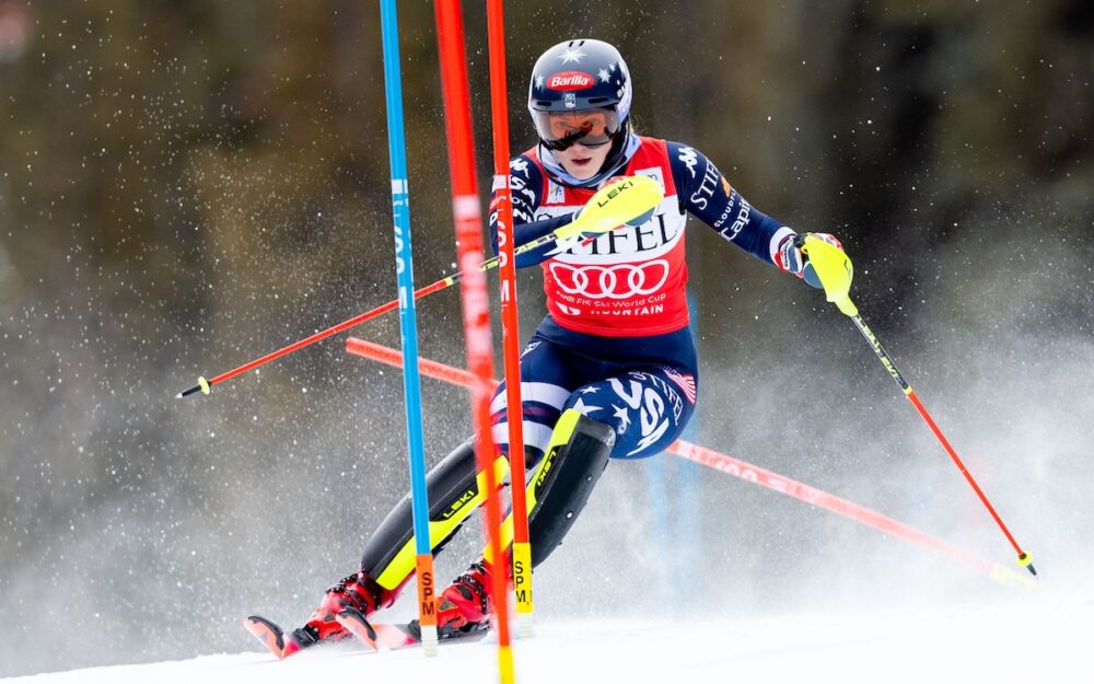 Mikaela Shiffrin unterwegs zum 104. Weltcup-Sieg. – Foto: GEPA pictures