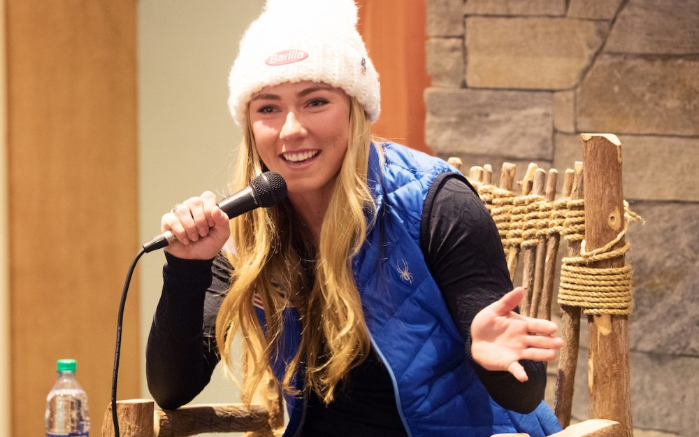Lift im Rückwärtsgang – Mikaela Shiffrin „flippt aus“ Mikaela Shiffrin. – Foto: GEPA pictures