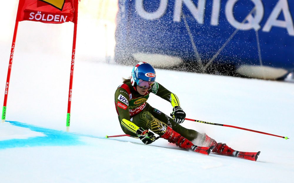 Mikaela Shiffrin zeigte im ersten Lauf des Sölden-Riesenslaloms eine erste Machtdemonstration. – Foto: GEPA pictures