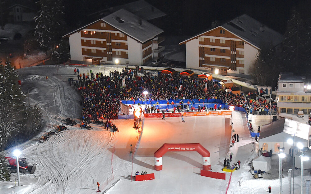 Crans Montana streicht die Slalom-Show der Männer Crans Montana verzichtet auf das Nacht-Spektakel 2023. – Foto: GEPA pictures