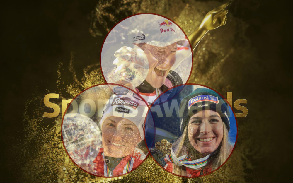 Marco Odermatt, Lara Gut-Behrami und Jasmine Flury sind für die Wahl des Sportlers/der Sportlerin des Jahres nominiert. – Fotos: SRG/GEPA pictures