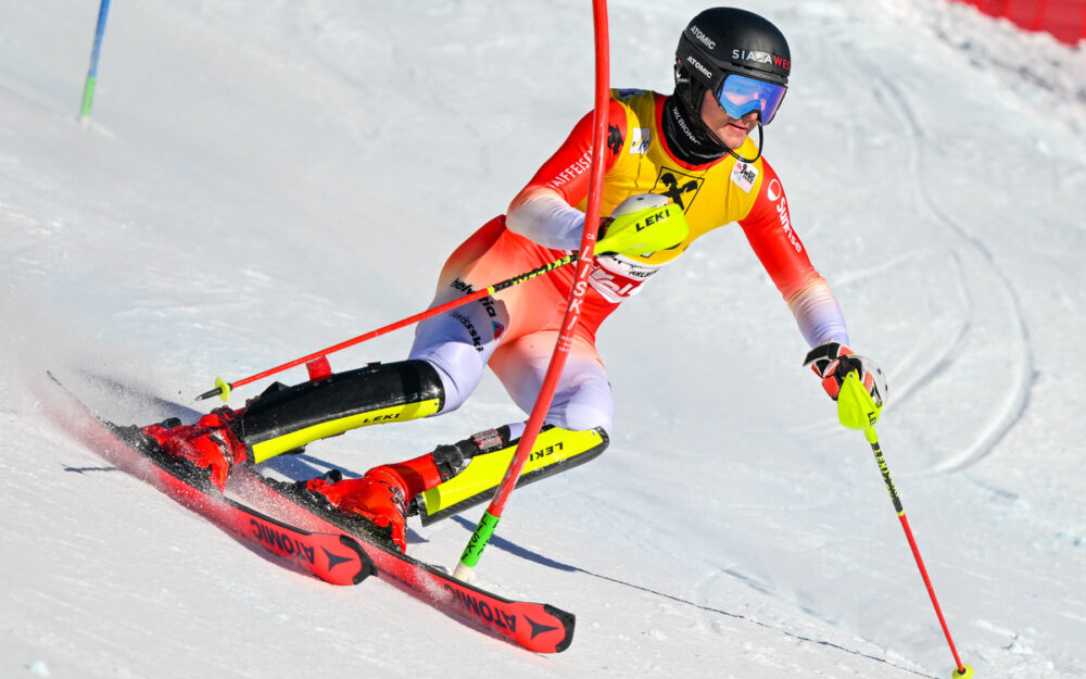 Gino Stuck, hier bei den Junioren-Weltmeisterschaften 2023 in St. Anton. – Foto: GEPA pictures