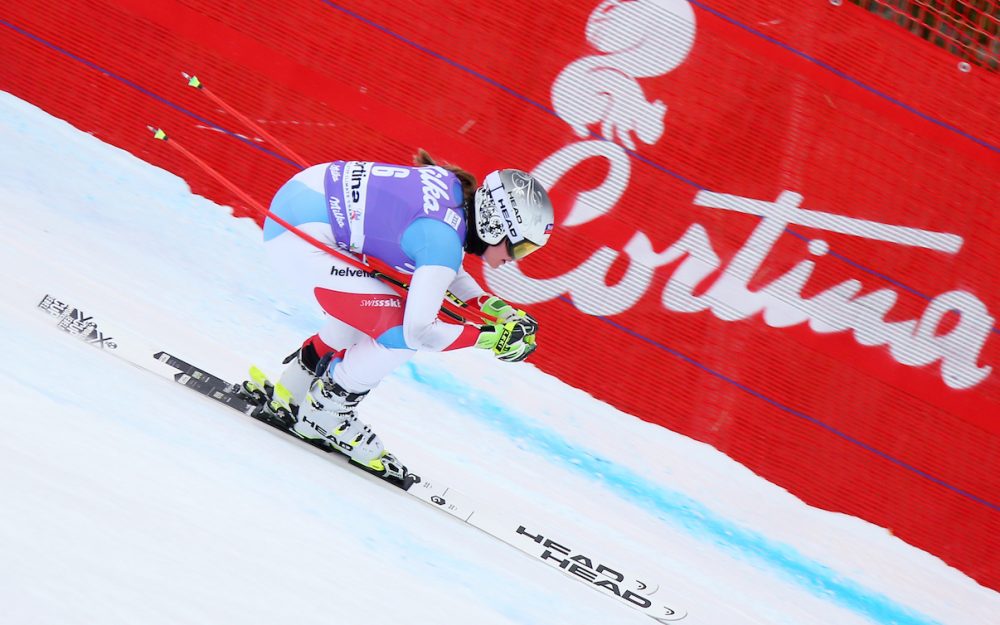 Corinne Suter in Cortina: mal hui, mal pfui Corinne Suter – auch in Cortina noch auf der Suche nach der Konstanz. - Foto: GEPA pictures