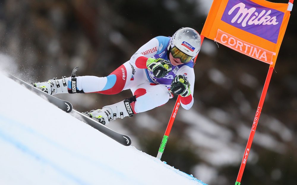 Corinne Suter war in beiden Abfahrtstrainings vom Donnerstag die schnellste Swiss-Ski-Fahrerin. – Foto: GEPA pictures