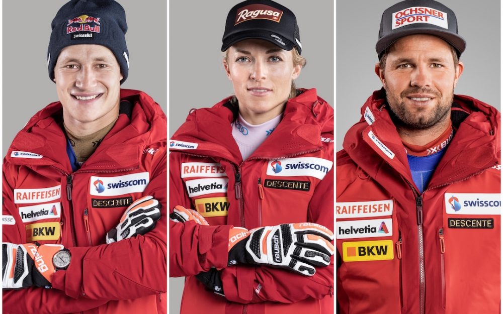 Marco Odermatt, Lara Gut-Behrami und Beat Feuz sind für die Wahl zum "Sportler/Sportlerin des Jahres" nominiert. – Fotos: Swiss Ski