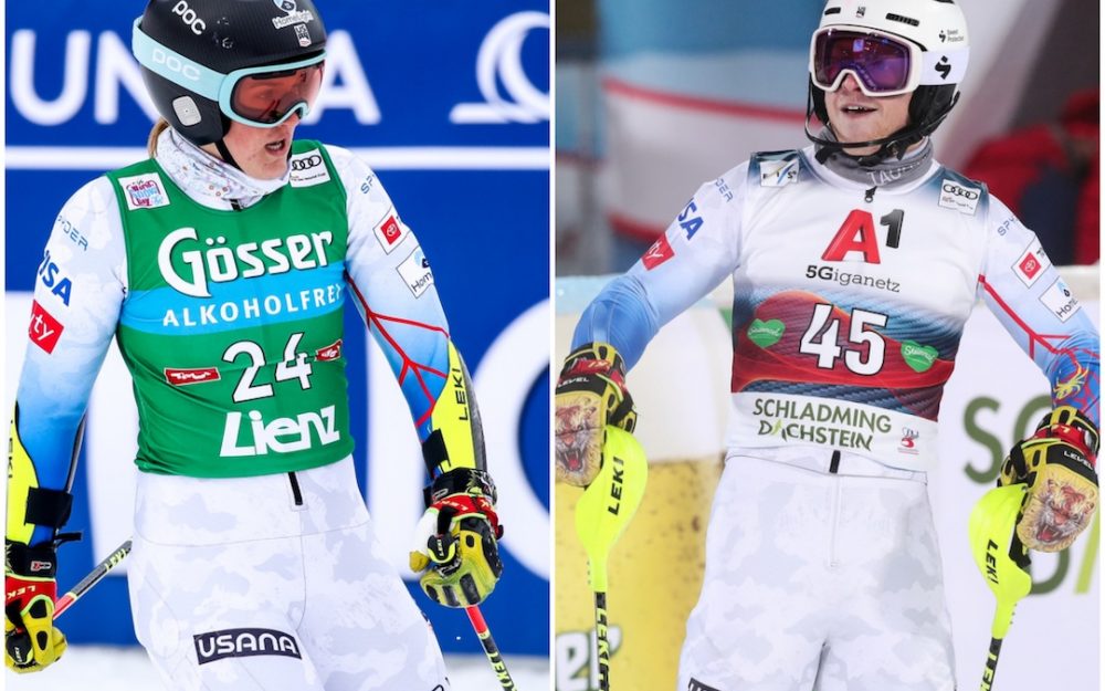 Paula Moltzan (links) und Jett Seymour holten sich in Sugarloaf die Slalom-Titel. – Fotos: GEPA pictures
