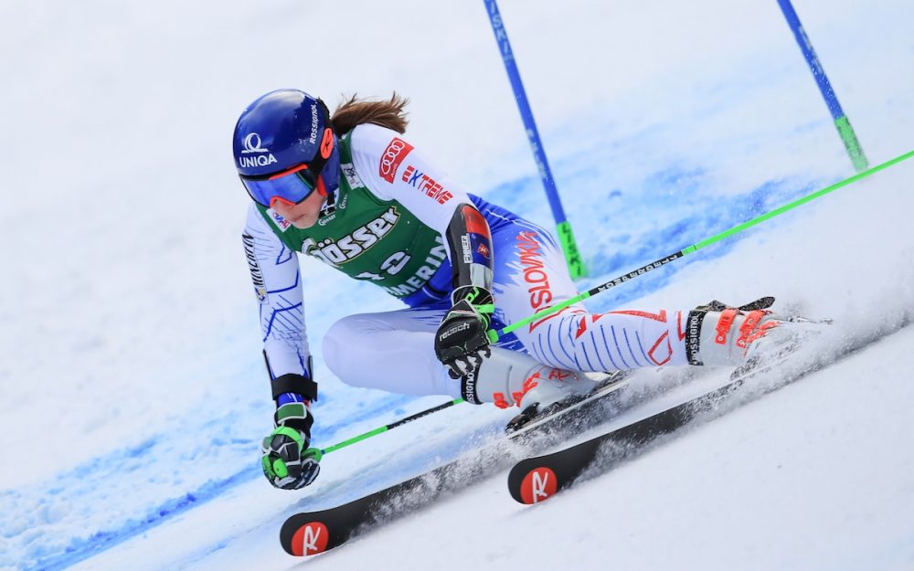 Die Slowakin Petra Vlhova unterwegs zum ersten Sieg im Riesenslalom. – Foto: GEPA pictures