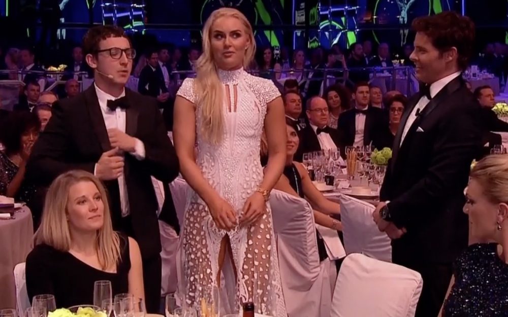 Und noch ein Award für Lindsey Vonn Lindsey Vonn bekommt an der Laureus Award-Verleihung in Monaco den "Laureus Spirit of Sport Award". – Foto: screenshot