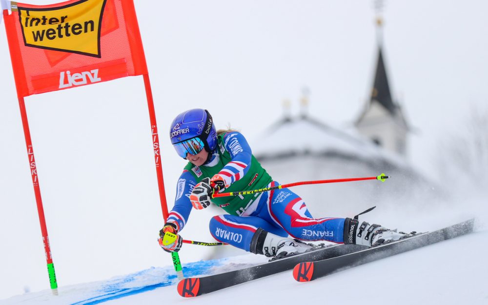 Tessa Worley liegt nach dem 1. Lauf von Lienz in Führung. – Foto: GEPA pictures