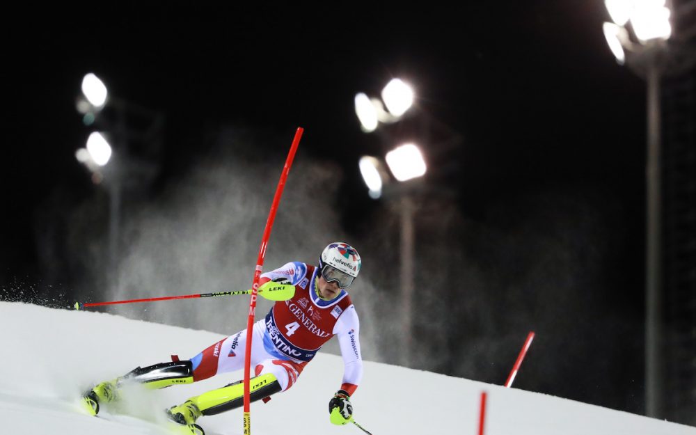 Slalom-Asse an der Exhibition in Crans Montana Daniel Yule. – Foto: GEPA pictures