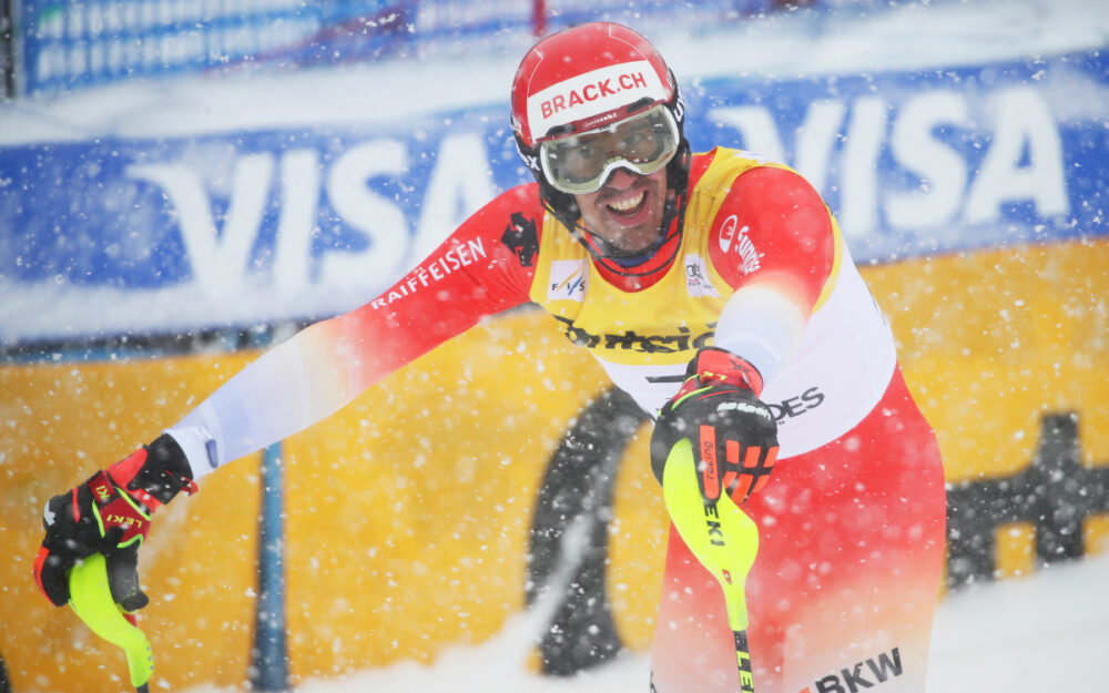 Ramon Zenhäusern lag bei Abbruch des Rennen in Führung. – Foto: GEPA pictures