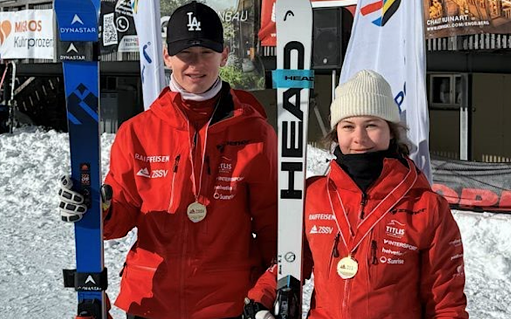 ZSSV: Riesenslalom-Titel für Alina Meier und Lino Lustenberger Lino Lustenberger und Alina Meier. – Foto: ZSSV
