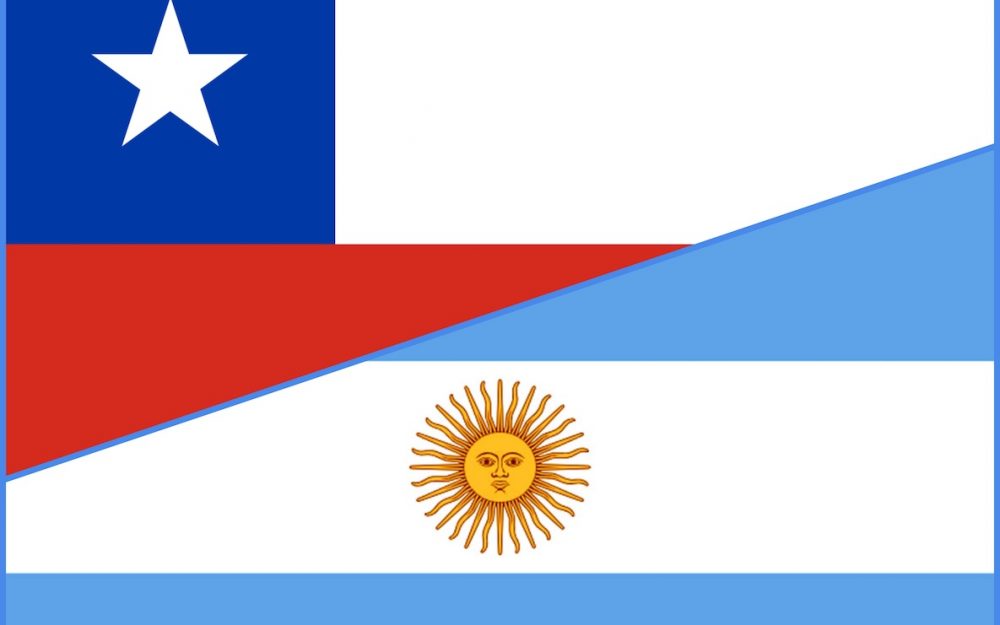Sowohl in Chile (obere Flagge) wie auch in Argentinien (untere Flagge) können im August keine Rennen stattfinden. – Foto: GEPA pictures / Collage peg